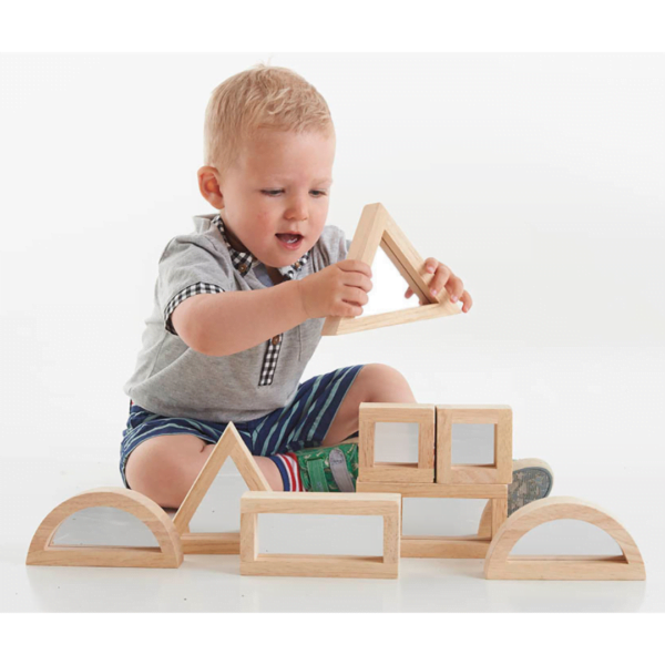 Ξύλινα Γεωμετρικά Σχήματα Με Καθρέπτη