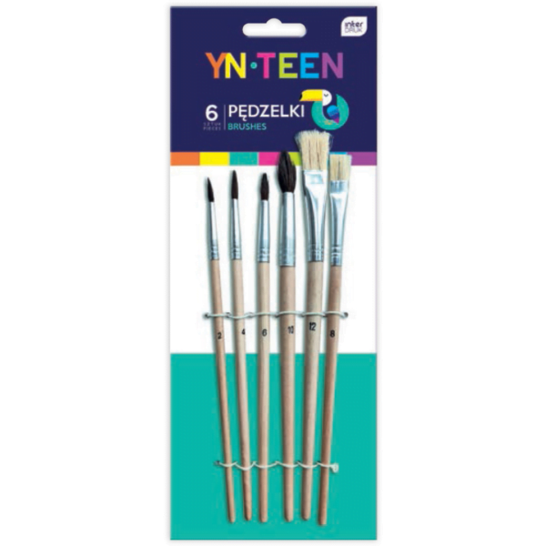 Πινέλα 6τμχ (4 Στρογγυλά-2 Πλακέ)