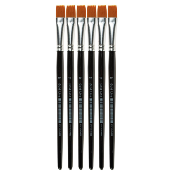 Πινέλα Πλακέ Νο 12 / 6τμχ