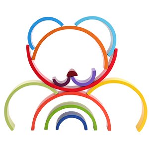 Ξύλινο Ουράνιο τόξο μεγάλο μέγεθος πάζλ 12τεμ - Image 4