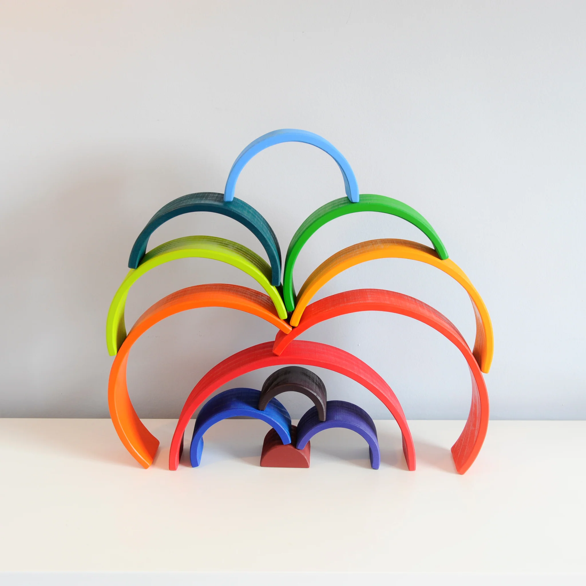 Ξύλινο Ουράνιο τόξο μεγάλο μέγεθος πάζλ 12τεμ - Image 3