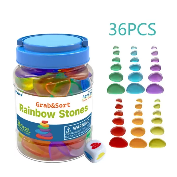 Rainbow Τranslucent Stones – Pk36