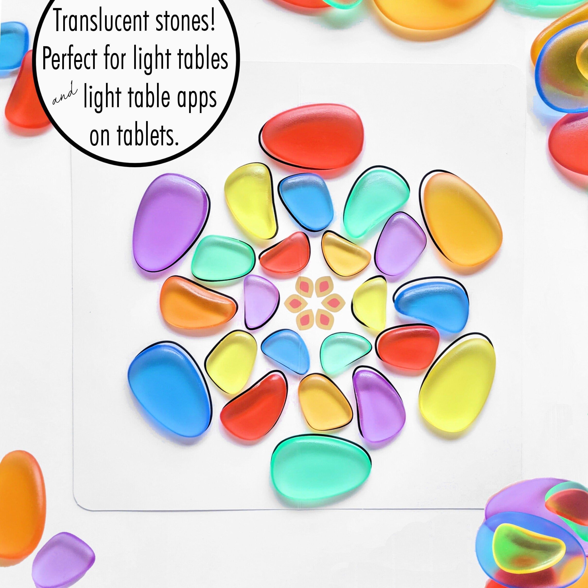 Πολύχρωμα Ημιδιάφανα Βότσαλα 36τεμ - Image 2