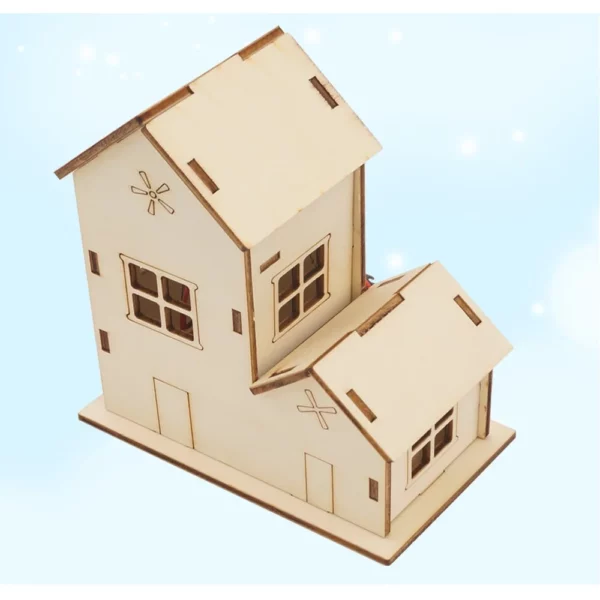 Ξύλινο Σπιτάκι με Πολύχρωμα Φώτα