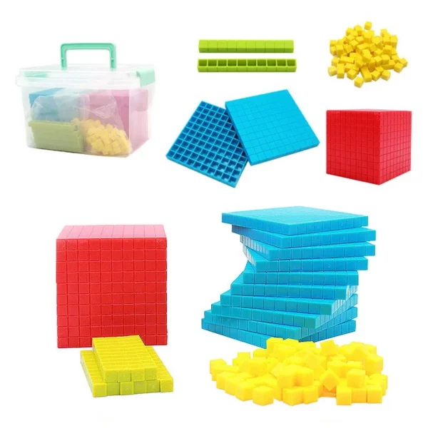 Base Ten Cubes Set in Plastic Box