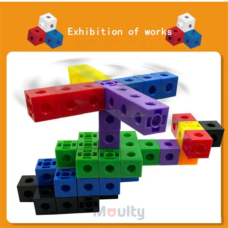 Math Linking Cubes Set with Cards and Marker - Image 3