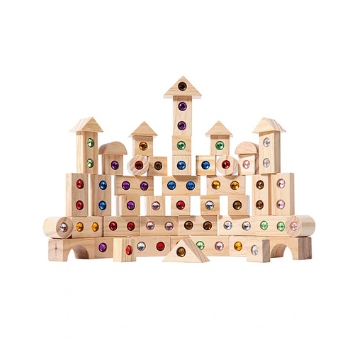 Ξύλινα Τουβλάκια με Πολύτιμες Πέτρες