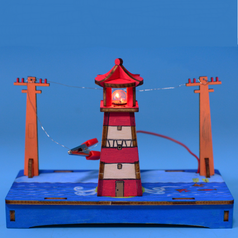 Lighthouse with Electric Circuit & LED Light