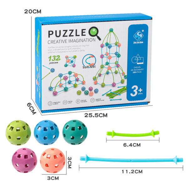 Εκπαιδευτικό Παιχνίδι Κατασκευών με Μπάλες & Ράβδους – Σετ 132 Τεμαχίων