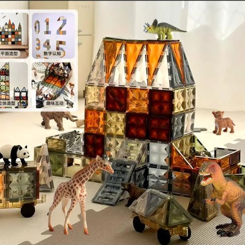 3D Διαφανή Μαγνητικά Πλακίδια – Σετ 60 Τεμαχίων